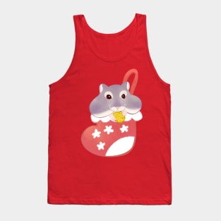 Hamster in a Christmas Stocking Munching Away Tank Top